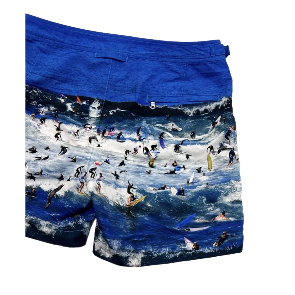 Orlebar Brown Men's Swim Shorts Bulldog Surfers In Laguna Beach Size 31 Designer